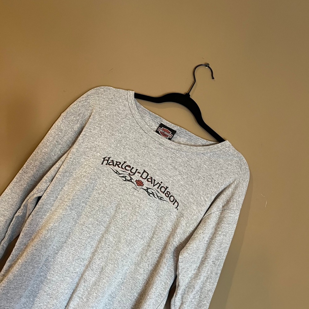 Vintage 2000 Harley-Davidson Naples Florida Long Sleeve Gray T-Shirt XL - Picture 1 of 7